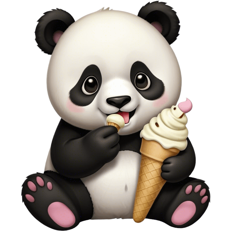 Panda eating ice cream emoji