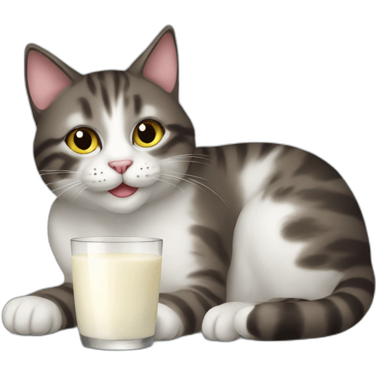 Cat loves milk emoji