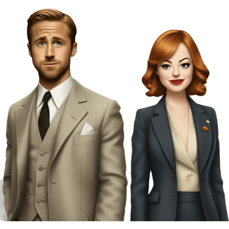 Ryan gosling and Emma stone on Gangster squad emoji