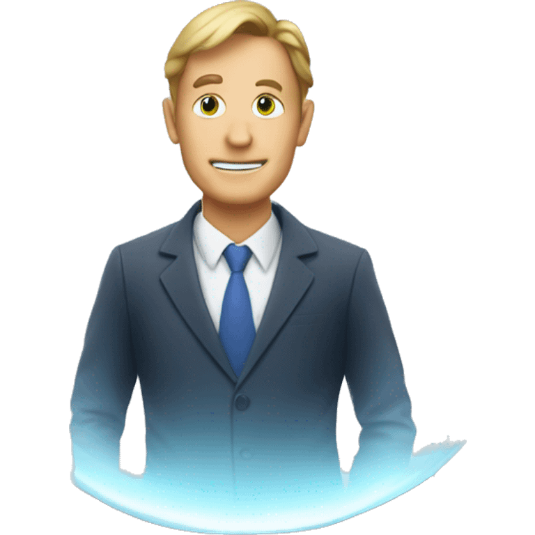 businessman inside a magic crystal ball emoji