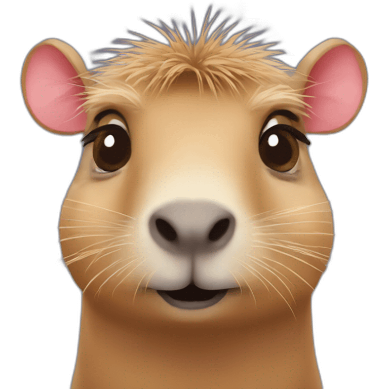 Capybara eyelashes cute blink emoji