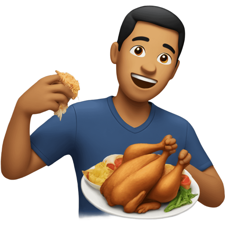 Filipino eating chicken emoji