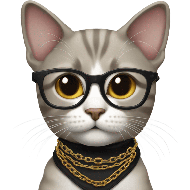 Cat dressed as Tupac  emoji