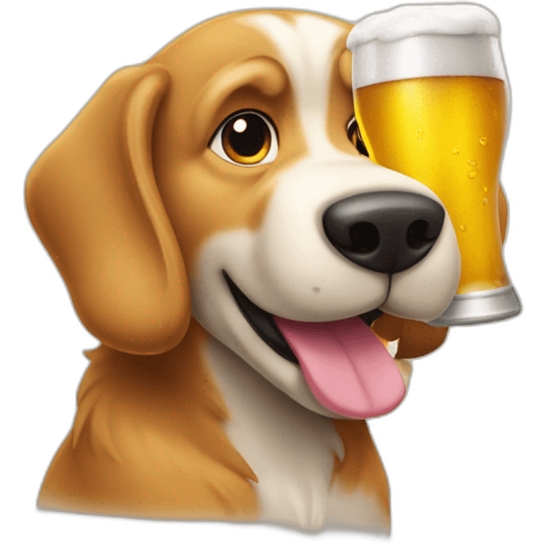 Un perro tomando cerveza emoji