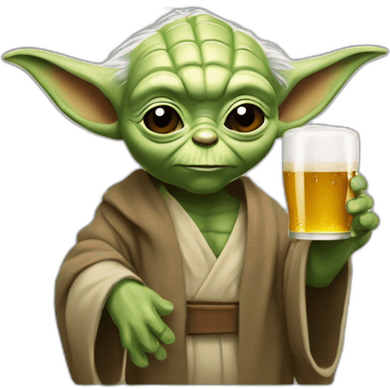 Yoda qui bois une bière emoji