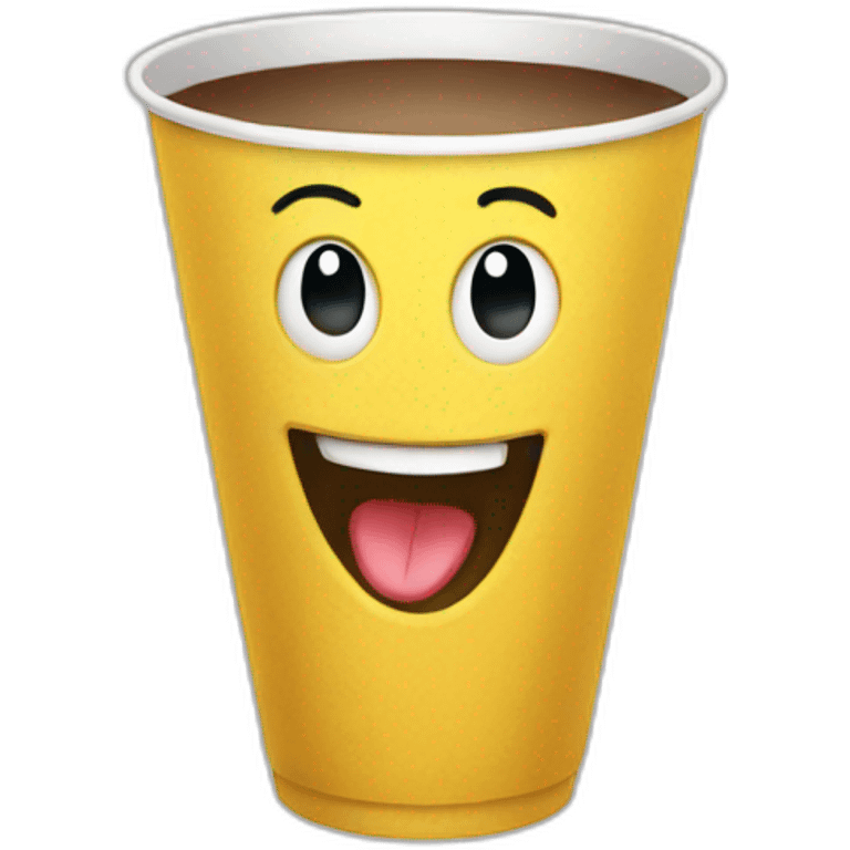 Laughing with cup emoji