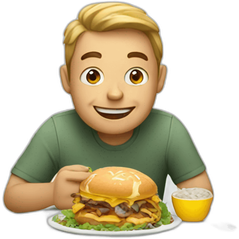 man enjoying meal emoji