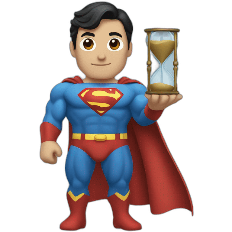 superman holding an hourglass emoji