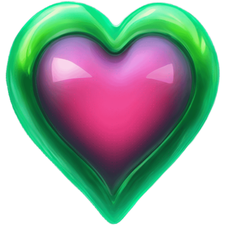 Neon green glass heart  emoji