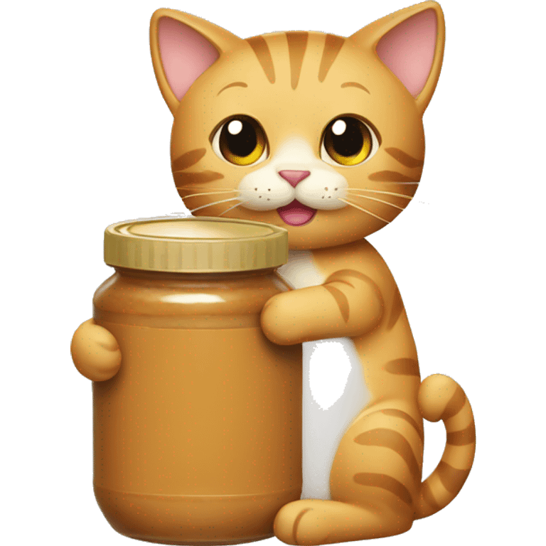 cat holding peanut butter jar emoji