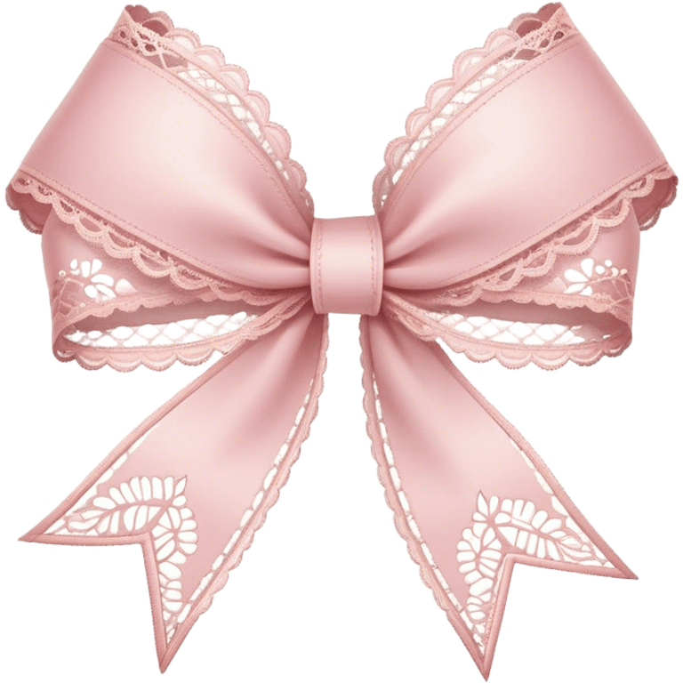 Light pink ribbon lace emoji