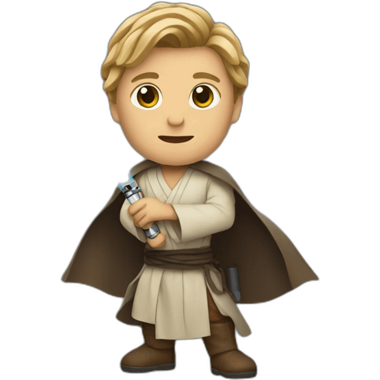 A jedi with a lightsaber emoji