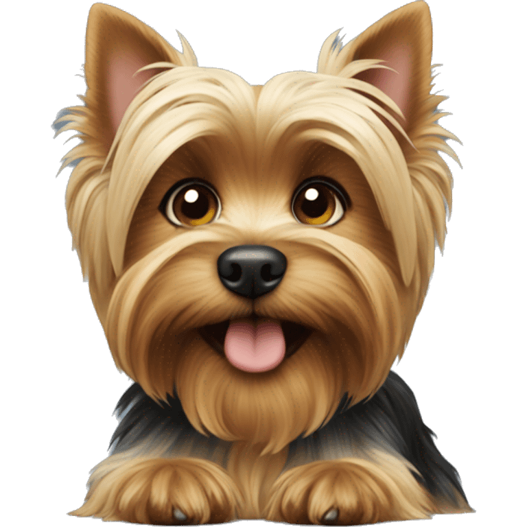 Yorkshire terrier gives a paw  emoji