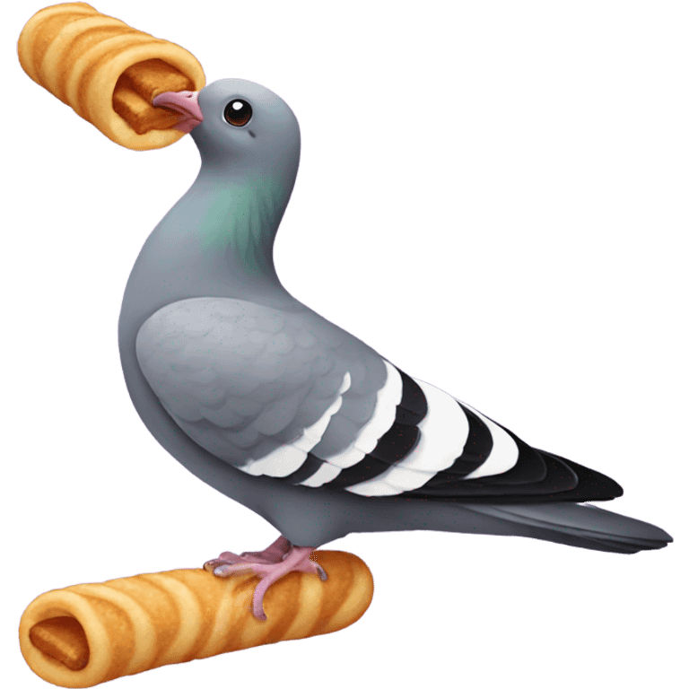 Pigeon with churro  emoji