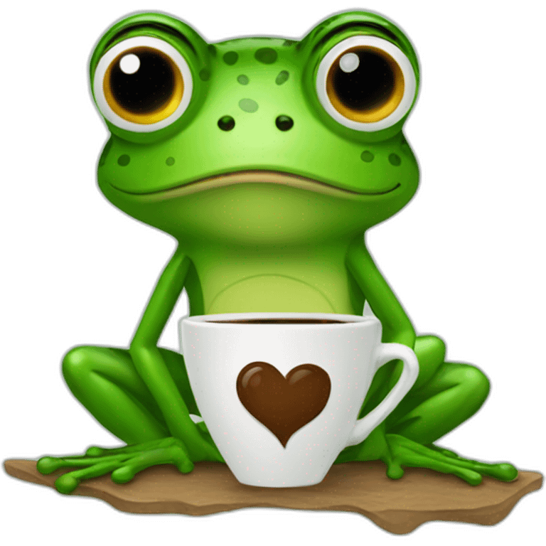 frog love coffee emoji