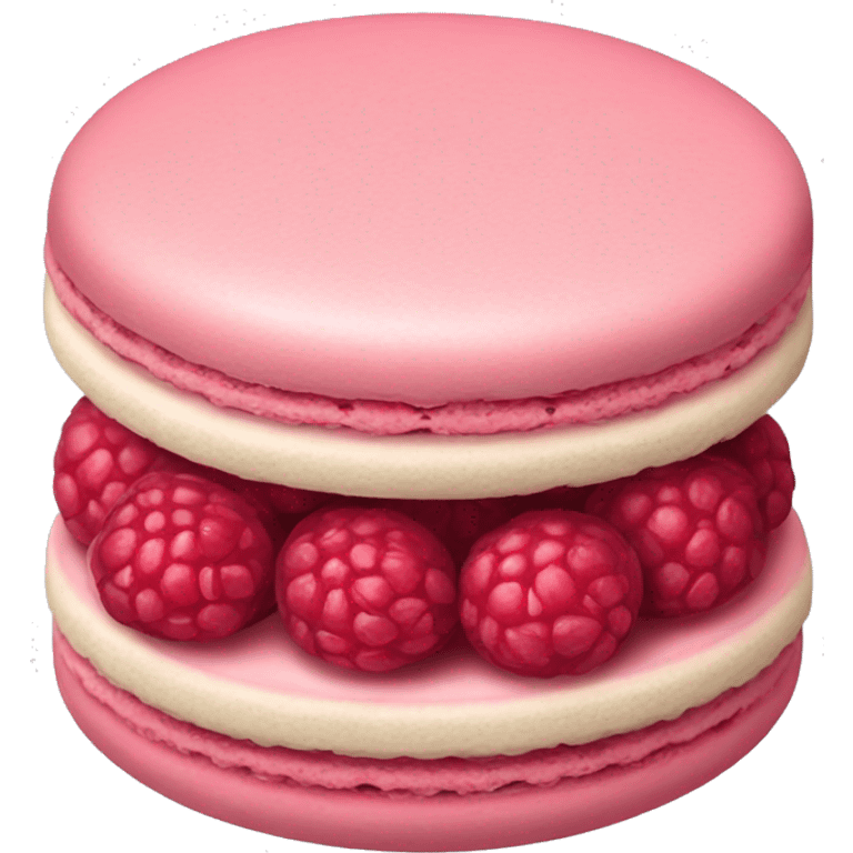 a raspberry macaron emoji