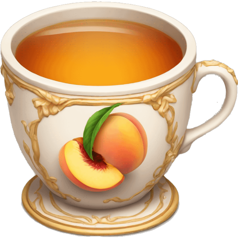 Peach tea in an ancient cup emoji