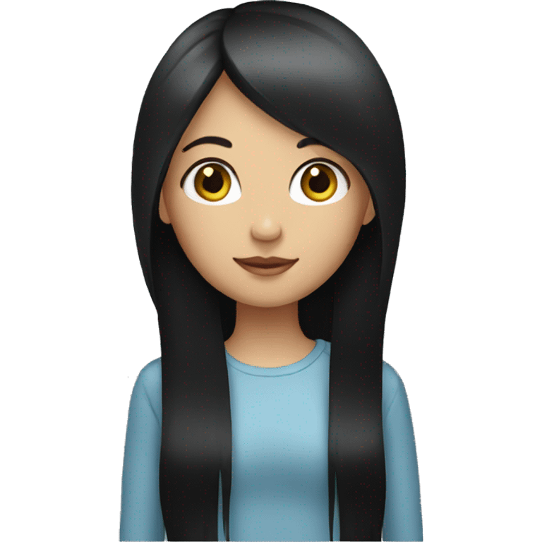 Girl with long black straight hair emoji