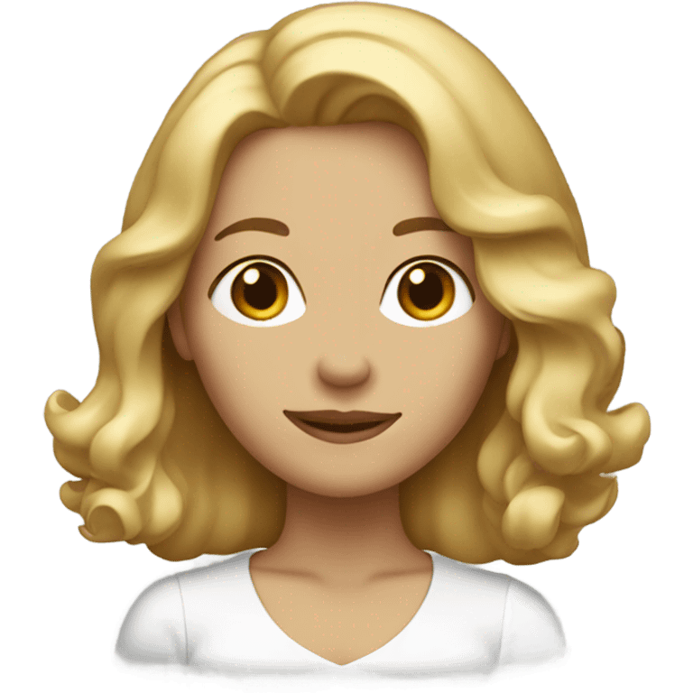 lady with shoulder length blonde and brown slightly wavy h emoji