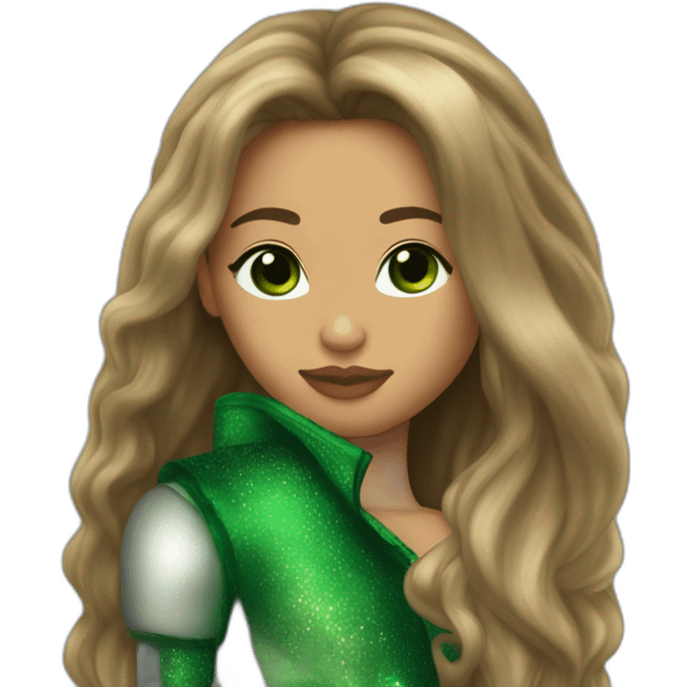 Romeo santos kiss-kiss girl green eyes and very long dark blond hair emoji