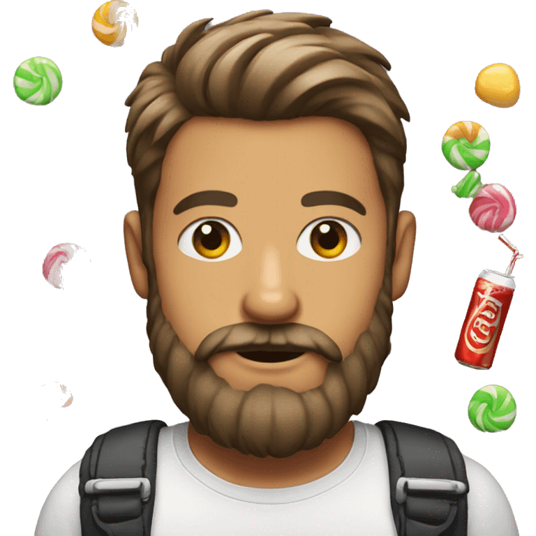 beard with candy and soda emoji