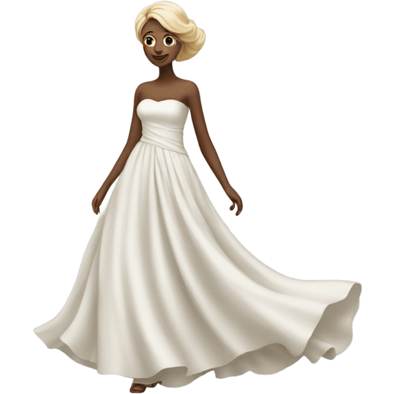 Beautiful long white dress  emoji