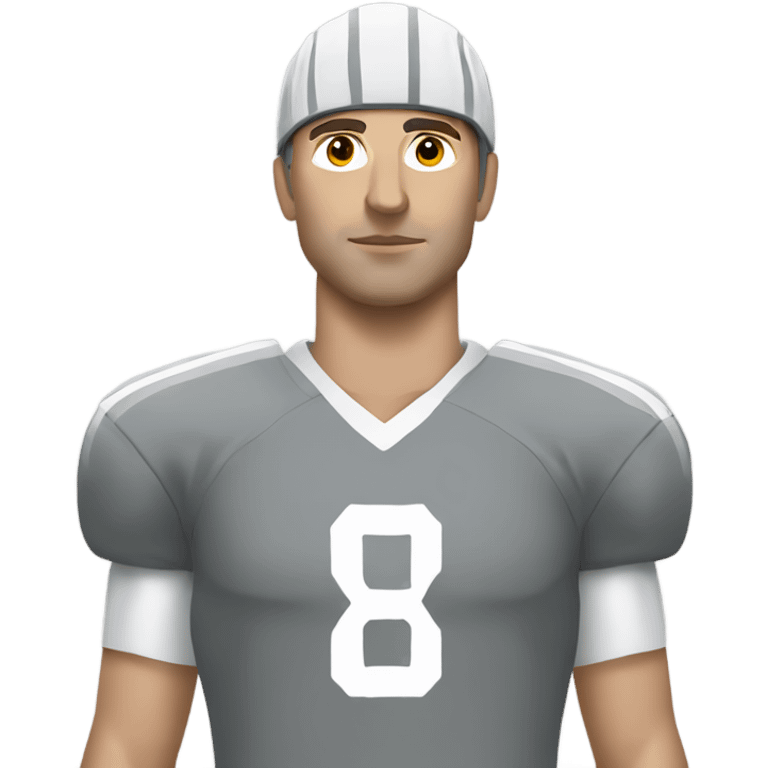 A Slavic football player in a gray uniform emoji