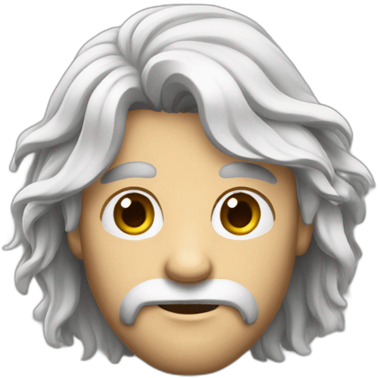 long hair, white with short beard emoji