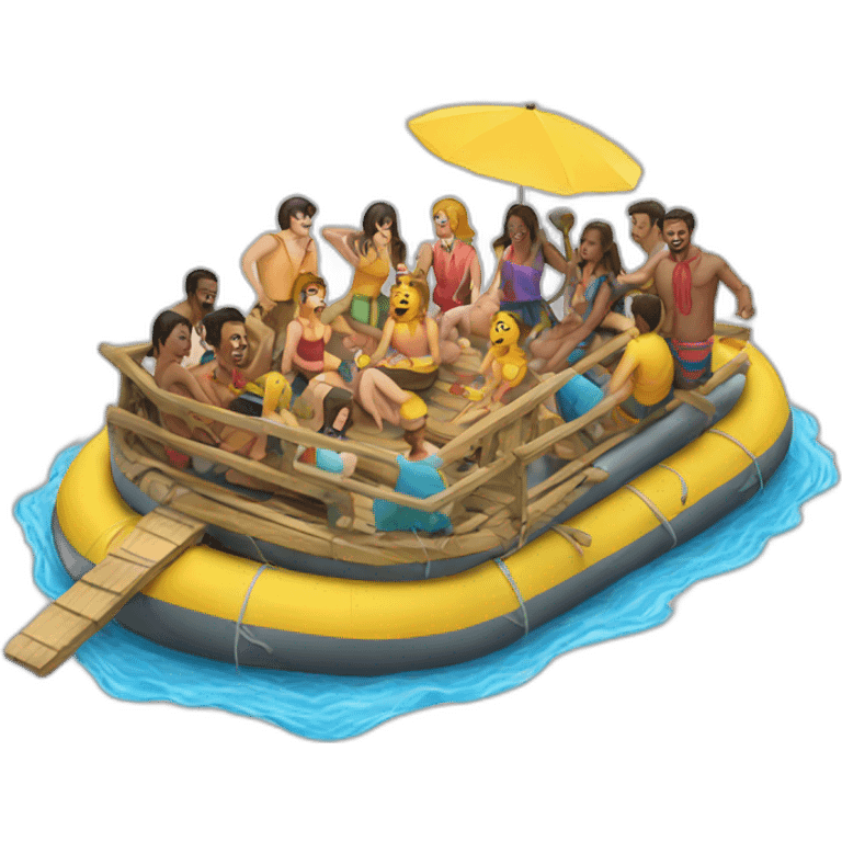 A party on a raft emoji