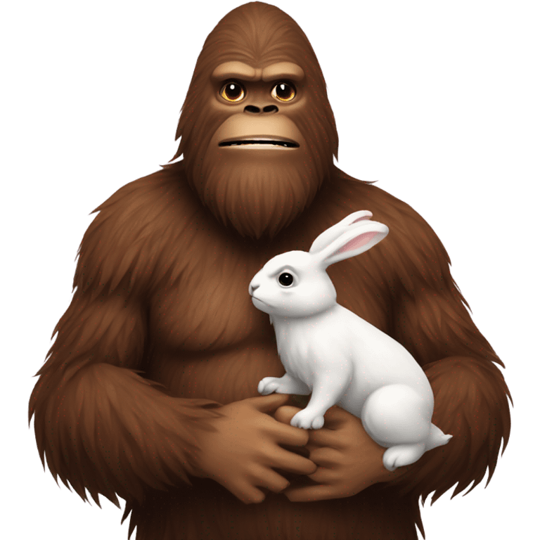 Sasquatch holding a rabbit emoji