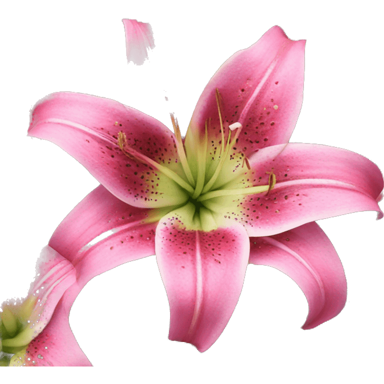 Bouquet of pink stargazer lilies emoji