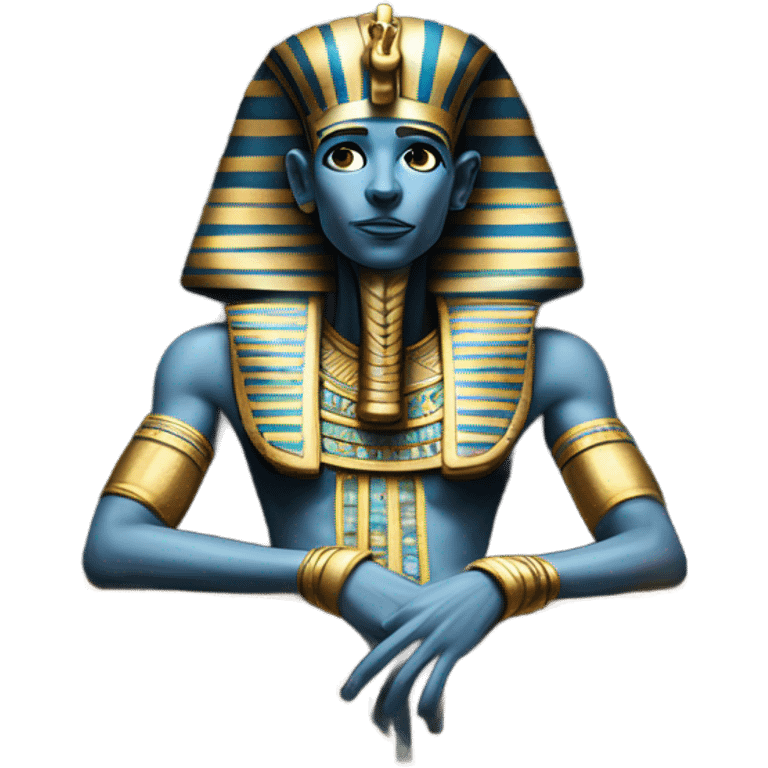 egypt full body pharaoh sarcophagus coffin gold blue white black  emoji