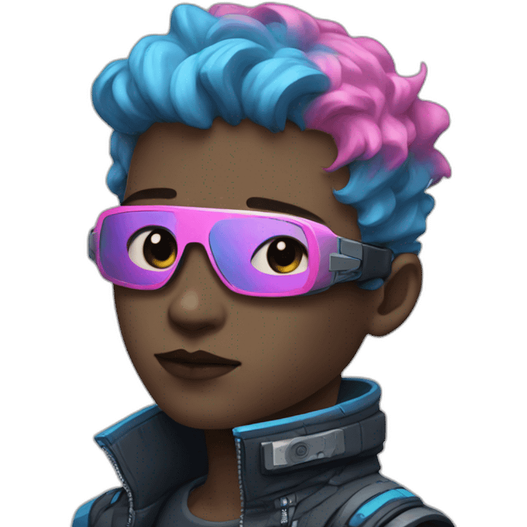 pink-blue cyberpunk boy emoji