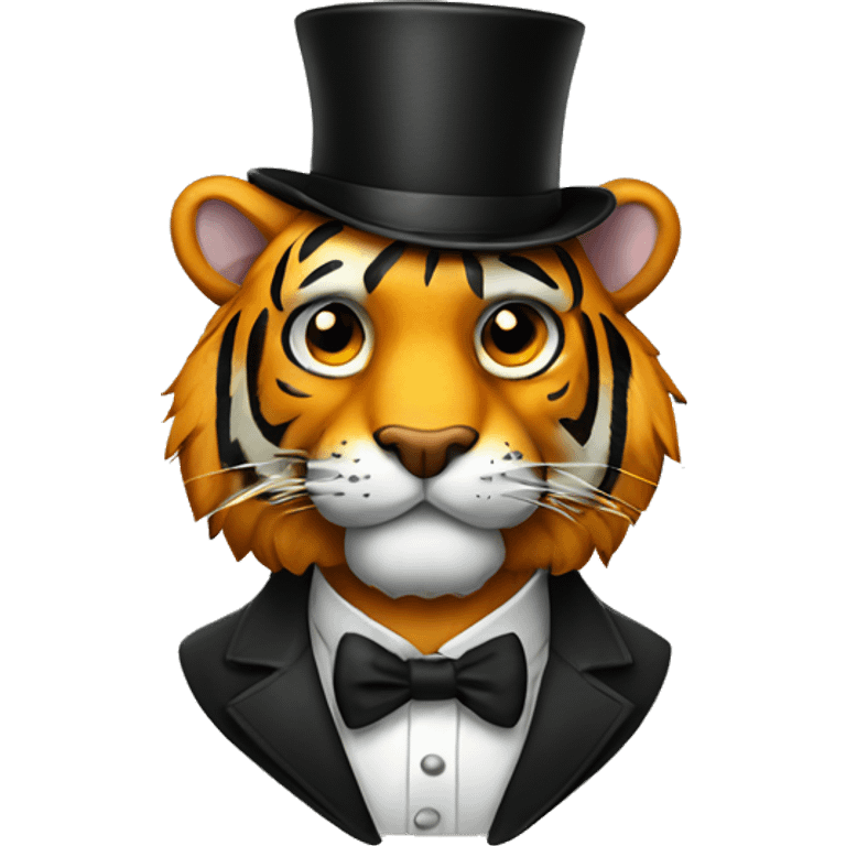 tiger with a tophat emoji