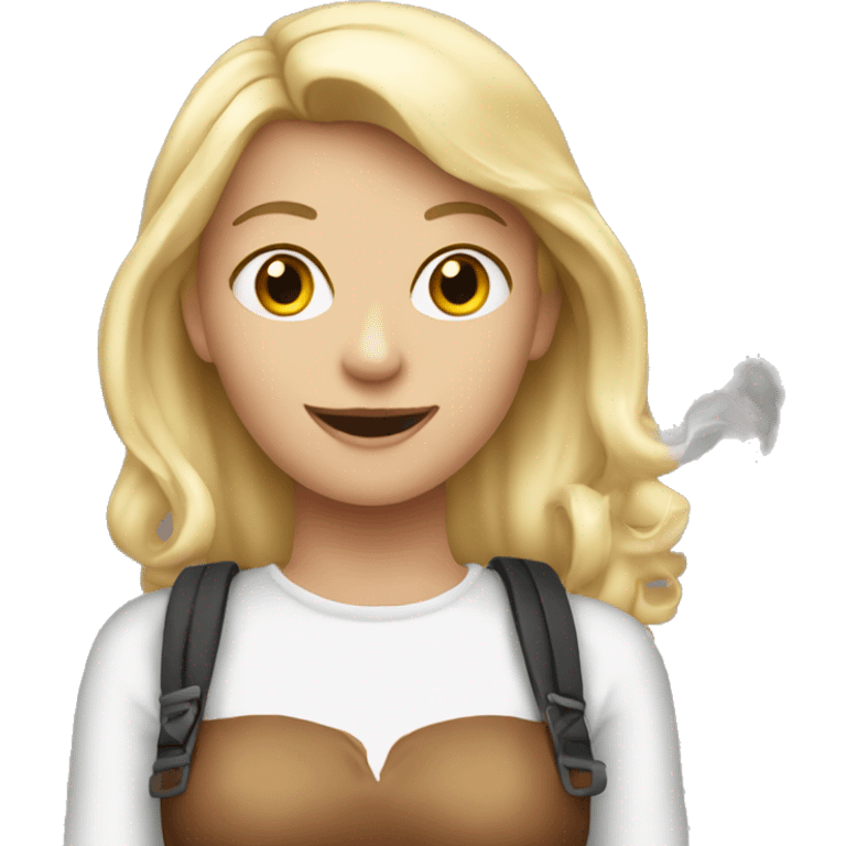 Blonde Girl Holding cigeratte  emoji