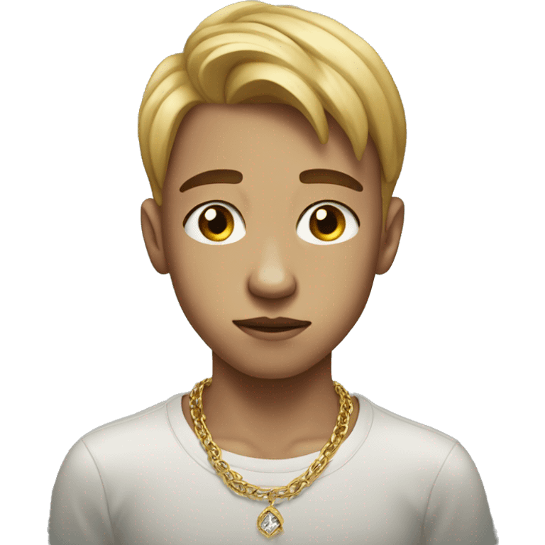 realistic portrait of jewelry boy sad emoji