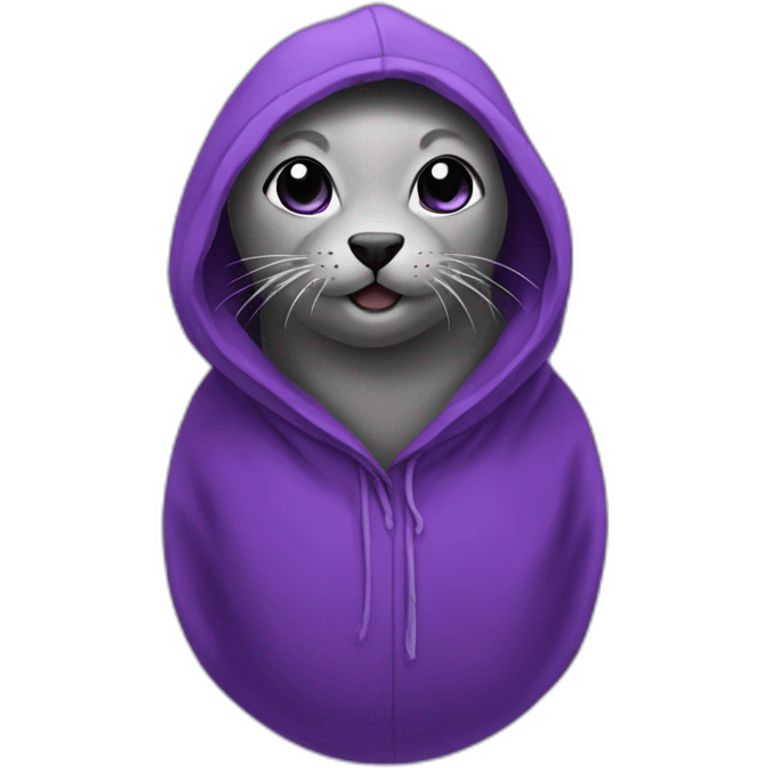 Purple seal with hood emoji