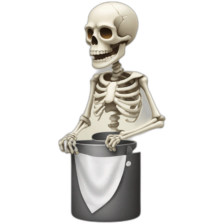 Painter skeleton wearing apron emoji