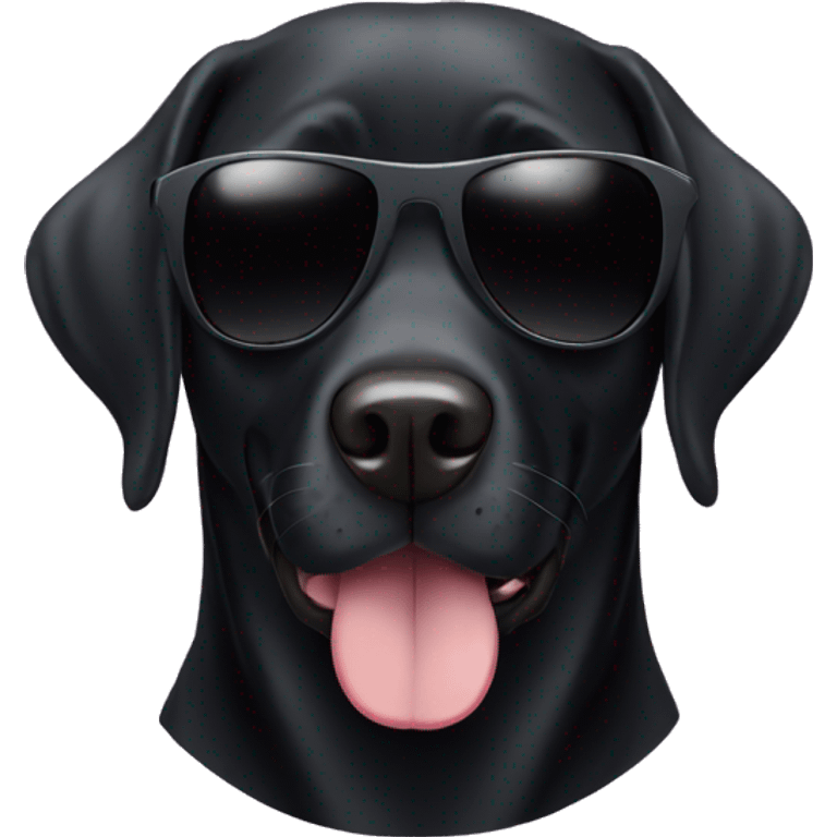 Black lab wearing shades emoji