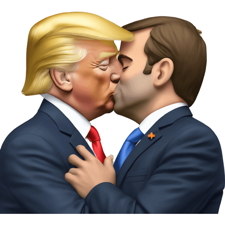 Emmanuel macron kissing Donald Trump emoji