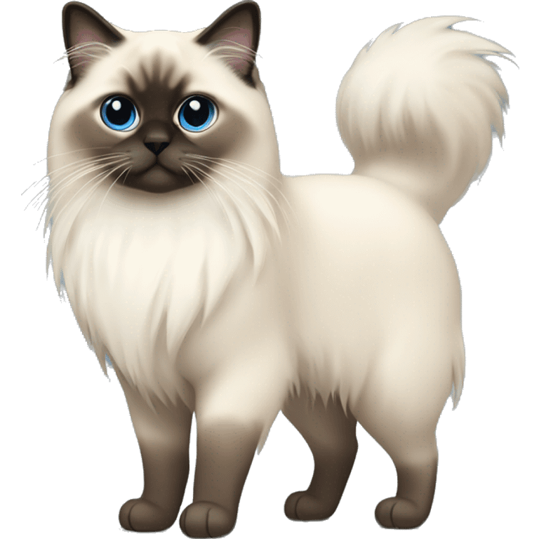 Full body birman cat long fur emoji