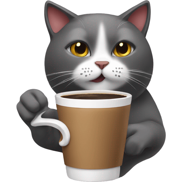 Cat drinking coffee  emoji