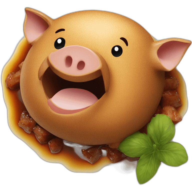 Pork Adobo on a white plate emoji