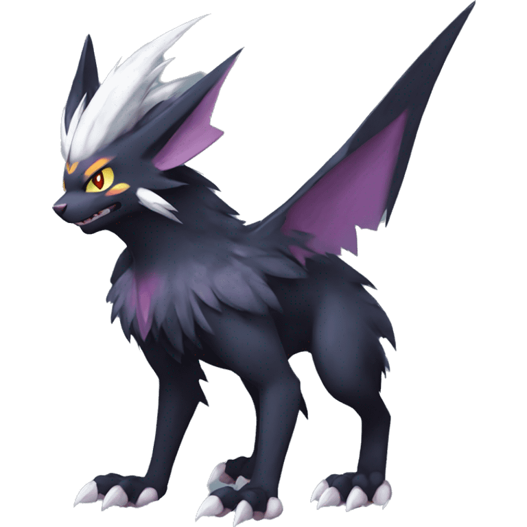 Edgy Cool Fluffy Shadow type Nargacuga-Noivern-Pokémon-fusion-cat Full Body emoji