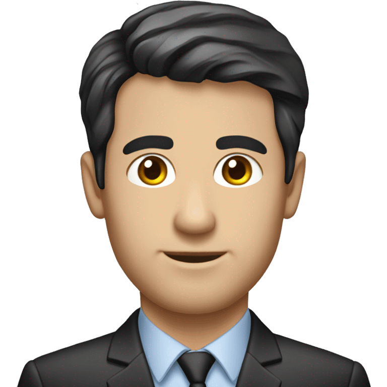  a man in finance with black french crop hair style, caucassian man emoji