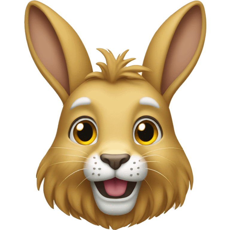 Lapin tête de lion emoji