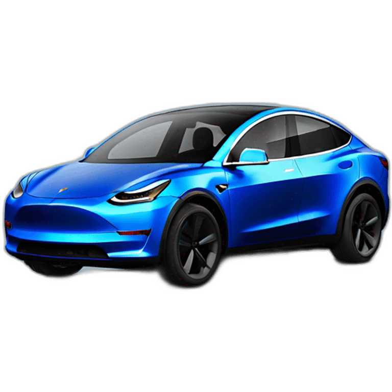 Blue Tesla model y emoji