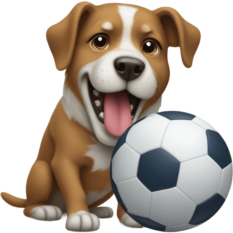 Dog playing football emoji