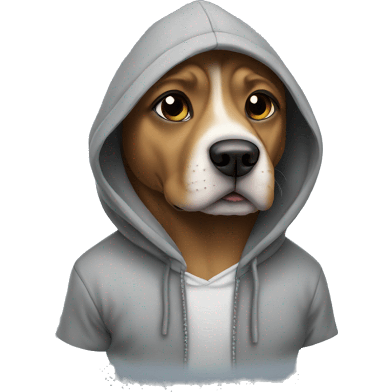 Dog wearing a hoodie emoji