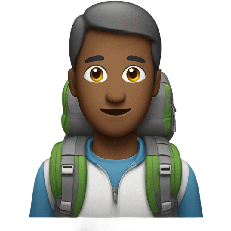 man with a backpack on its head emoji